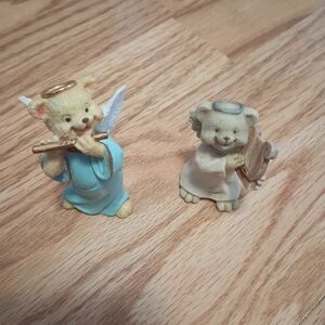 Angel Teddy Babies Ceramic Figurines (2)